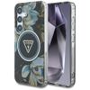 Etui Guess Glitter Flowers Triangle      Buttons MagSafe do Samsung Galaxy S25 czarny