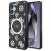 Etui Guess 4G Background Gold Electroplated Peony Pattern MagSafe do Samsung Galaxy S25 Ultra czarny