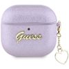 Etui Guess Metallic Script Charm do      AirPods 4 fioletowy