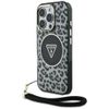Etui Guess HC IML Leopard Triangle Cord  Strap do iPhone 16 Pro Max MagSafe czarny