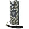 Etui Guess HC IML Leopard Triangle Cord  Strap do iPhone 16 Pro Max MagSafe brązowy