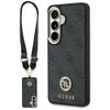 Zestaw Etui + Smycz Guess 4G Big Rhinestone Triangle Strap MagSafe do Samsung Galaxy S26 czarny