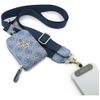 Uniwersalna smycz z portfelem Guess 4G   Metal Logo niebieski