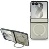 Etui Guess Magnetic Ring Stand Grained Classic Logo MagSafe do Samsung Galaxy Z Flip8 beżowy