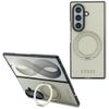 Etui Guess Magnetic Ring Stand Grained Classic Logo MagSafe do Samsung Galaxy Z Fold8 Ultra beżowy