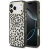 Etui Guess IML Leopard Glitter Triangle Logo MagSafe do iPhone 18 Pro Max / 17 Pro Max czarny