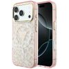 Etui Guess IML Leopard Glitter Triangle Logo MagSafe do iPhone 18 Pro / 17 Pro różowy