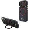 Etui Guess IML Ring Stand 360 Script Metal Logo MagSafe do iPhone 18 Pro / 17 Pro burgundowy