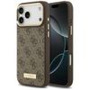 Etui Guess 4G Logo Plate MagSafe doiPhone 17 Pro Max brązowy