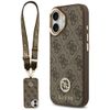 Etui Guess 4G Strass Logo & Big Strap    Metal Buttons MagSafe do iPhone 17 brązowy