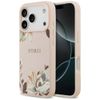 Etui Guess Grained Flowers Classic Logo MagSafe do iPhone 17 Pro Max różowy