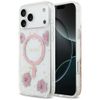 Etui Guess Resin Flowers Glitter MagSafe do iPhone 17 Pro Max różowy