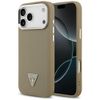 Etui Guess Grained Triangle Logo MagSafe do iPhone 17 Pro brązowy