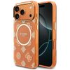 Etui Guess IML Peony Dot MagSafe do iPhone 17 Pro Max pomarańczowy