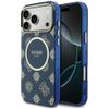 Etui Guess IML Peony Dot MagSafe do      iPhone 17 Pro Max niebieski