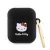 Hello Kitty HKA23DKHSK Airpods 1/2 coverczarny/black Silicone 3D Kitty Head