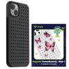 Zestaw Etui Pinit Dynamic + Flower/Butterfly Pin iPhone 14 / 15 / 13 6.1" czarny/black wzór 1