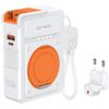 Ładowarka hybrydowa 4smarts 6w1          USB-C/USB-A PD 22.5W z powerbankiem 10 000 mAh, ładowanie indukcyjne Qi, kabel USB-C, biały