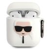 Karl Lagerfeld KLACCSILKHWH AirPods 1/2cover biały/white Silicone Ikonik