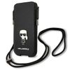 Karl Lagerfeld Torebka KLHCP12LOPHKMK 6,7" czarny/black hardcase Saffiano Ikonik Karl`s