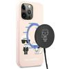 Karl Lagerfeld KLHMP13XSSKCI iPhone 13Pro Max 6,7" hardcase jasnoróżowy/light pink Silicone Ikonik Karl & Choupette Magsafe