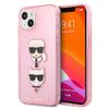 Karl Lagerfeld KLHCP13SKCTUGLP iPhone 13mini 5,4" różowy/pink hardcase Glitter Karl`s & Choupette