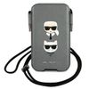 Karl Lagerfeld Torebka KLHCP12LOPHKCG6,7" szary/grey hardcase Saffiano Ikonik Karl&Choupette Head