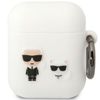 Karl Lagerfeld KLACA2SILKCW AirPods 1/2cover biały/white Silicone Karl & Choupette