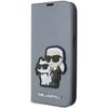 Karl Lagerfeld KLBKP14XSANKCPG iPhone 14Pro Max 6.7" bookcase srebrny/silver Saffiano Karl & Choupette