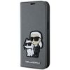 Karl Lagerfeld KLBKP14SSANKCPG iPhone 14/ 15 / 13 6.1" bookcase srebrny/silver Saffiano Karl & Choupette