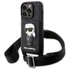 Karl Lagerfeld KLHCP14XCSAKHPKK iPhone14 Pro Max 6.7" hardcase czarny/black Crossbody Saffiano Monogram Ikonik