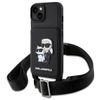 Karl Lagerfeld KLHCP14SCSAKCPMK iPhone 14 / 15 / 13 6.1" hardcase czarny/black Crossbody Saffiano Karl & Choupette