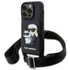 Karl Lagerfeld KLHCP14XCSAKCPMK iPhone14 Pro Max 6.7" hardcase czarny/black Crossbody Saffiano Karl & Choupette