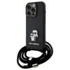 Karl Lagerfeld KLHCP15LSAKCPSK iPhone 15 Pro 6.1" hardcase czarny/black Crossbody Saffiano Metal Pin Karl & Choupette
