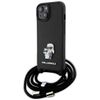 Karl Lagerfeld KLHCP15SSAKCPSK iPhone 15 / 14 / 13 6.1" hardcase czarny/black Crossbody Saffiano Metal Pin Karl & Choupette