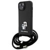 Karl Lagerfeld KLHCP15MSAKCPSK iPhone 15 Plus / 14 Plus 6.7" hardcase czarny/black Crossbody Saffiano Metal Pin Karl & Choupette