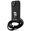 Karl Lagerfeld KLHCP15SSASKNPSK iPhone 15 / 14 / 13 6.1" hardcase czarny/black Crossbody Saffiano Monogram Metal Pin Karl & Choupette