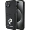 Karl Lagerfeld KLHCP15SSAPKCNPK iPhone 15 / 14 / 13 6.1" czarny/black hardcase Saffiano Cardslot Karl&Choupette Metal Pin
