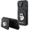 Karl Lagerfeld KLHCP15SSAKCNSCK iPhone 15 / 14 / 13 6.1" czarny/black hardcase Saffiano Cardslots and Stand Monogram Choupette