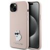 Karl Lagerfeld KLHCP15SSMHCNPP iPhone 15 / 14 / 13 6.1" różowy/pink Silicone Choupette Metal Pin
