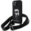 Karl Lagerfeld KLHCP15SSCBSKNK iPhone 15 / 14 / 13 6.1" hardcase czarny/black Crossbody Silicone Ikonik