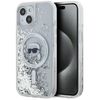 Karl Lagerfeld KLHMP15SLGKISGH iPhone15 / 14 / 13 6.1" hardcase transparent Liquid Glitter Karl Head Magsafe