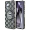 Etui Karl Lagerfeld Button Karl&Choupette Heads On KL Pattern MagSafe do Samsung Galaxy S25 czarny