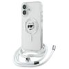 Karl Lagerfeld KLHMP16SHCCHNT iPhone 16  6.1" hardcase transparent IML Choupette Head & Cord Magsafe