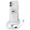 Karl Lagerfeld KLHMP16SHCKHNT iPhone 16  6.1" hardcase transparent Crossbody IML Karl Head Magsafe
