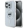 Karl Lagerfeld KLHMP15LHLSCHH iPhone 15  Pro 6.1" biały/white hardcase IML Metal Choupette Head MagSafe
