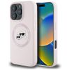 Etui Karl Lagerfeld Silicone Double Heads And Circle MagSafe do iPhone 16 Pro Max różowy