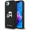 Etui Karl Lagerfeld Fixed Glitter        Karl&Choupette Heads Metal Pin do iPhone 16e / 17e czarny