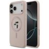 Etui Karl Lagerfeld Silicone             Karl&Choupette Ring MagSafe do iPhone 17 Pro Max różowy