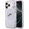 Etui Karl Lagerfeld IML Glitter Karl &   Choupette Heads Logo MagSafe do iPhone 17 Pro fioletowy
